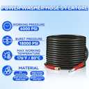 RIDGE WASHER Pressure Washer Hose 50 Feet X 3/8 Inch for Hot and Cold Water, 2-Wire Steel Braid Hose (R2), 3/8 Inch Quick Connect, 6000 PSI