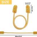 Rope Curtain Tiebacks, 6pcs Decorative Handmade Tie Backs Curtain Holdbacks Holders Cord for Window Sheer Drapes Indoor Outdoor, Gold