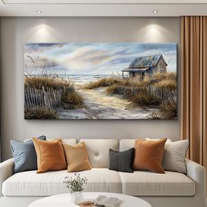 PHAOHUAXM Large Canvas Boho Printing Paintings Wall Art For Living Room Wall Decor For Bedroom Office Dining Room Decor Seaside Landscape Painting Pictures Home Decoration Mural Aesthetics 30"X60"
