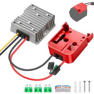 18V to 12V Step Down Converter for Milwaukee M18 Battery, 240W DC 12V Voltage Regulator for Power Wheel Adapter, Ride On Toy Car, DIY Projects, Buck Converter with Switch & Over-Discharge Protection