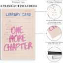 Ripiyome Pink Vintage Library Wall Art One More Chapter Quote Book Poster Trendy Bookish Decor Posters Retro Library Canvas Print for book lover Reading Nook Bedroom Wall Decor 12x16inch Unframed
