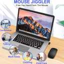 Bluetooth Wireless Mouse for MacBook Air Mac Pro iPad Laptop Computer Pad Optical Rechargeable Slim Silent Dual Mode (2.4G USB-C/USB-A&Bluetooth 5.2/3.0) Mouse Jiggler for Computer Awakening (Black)