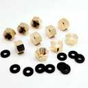 (Pack of 10) Brass 3/8'' Compression valve Cap Fitting for Sink Shut off Angle Stop Water Line Valve with Sealing Rubber Gasket Washer