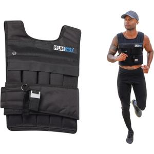 RUNFast RUNmax Pro Weighted Vest, 40 lb, Black
