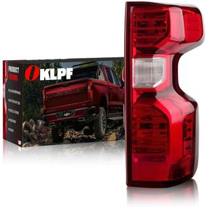 OKLPF Rear Brake Tail Lights Compatible With 2019 2020 2021 2022 2023 2024 Chevy Silverado 1500 2500HD 3500HD,Replacement Red Taillight Assembly,Included Bulbs and Harness,Right Passenger Side