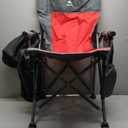XL Heavy Duty Camping Chair 396lb Capacity (525lb Max)  Waterproof 1680D Oxford Fabric, 2" Padded Seat & Back, Cup Holder, Cooler Pocket, Portable for Camping, Beach & Tailgating (Slate/Red)