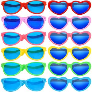 12 Pieces Jumbo Sunglasses Giant Sunglasses Funny Novelty Clown Props Party Eyewear Big Glasses Oversized Eyewear for Festival Costume Cosplay Party Supplies Accessories