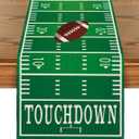Artoid Mode Touch Down American Football Court Table Runner, Rugby Boy Fall Birthday Party Kitchen Dining Table Decoration for Home Decor 13x120 Inch (Green)