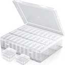 Bead Organizer Box, 31 Mini Clear Jewelry Organizers and Hinged Lid Bead Storage Containers, Ideal for DIY Jewelry Crafts, Screws and Small Parts Craft Storage