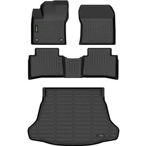 HAFIDI Floor Mats & Cargo Liner for 2016-2022 Toyota Prius (Not for Prius Prime & Prius v & Prius c) Car Mats for Prius All Weather Floor Liners Protection TPE Automotive Accessories - Black