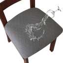 Genina Waterproof Seat Covers for Dining Room Chairs Covers Dining Chair Cover Kitchen Chair Covers (Dark Gray, 2 Pcs)