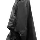 DUKUSEEK Hooded Stadium Blanket, Waterproof Windproof Outdoor Fleece Blanket - Large (79x56), Portable, Wearable, Warm for Outdoor Camping, Picnic, Stadium, Sports, Beach, Concerts, Car, Dogs (Black)