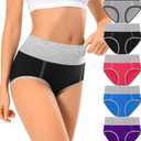 Cotton Underwear High Waisted Womens Full Coverage Ladies Comfy Panties (Regular & Plus Size) (XXL)