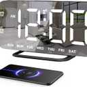 Slim LED Digital Alarm Clock, Mirror Surface for Makeup, with Diming, Large Display, Easy Setting, USB Ports, Modern Decor for Bedroom, Desk, Idea Holiday Gift for Women, Sister, College Girl, Black