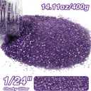 2 x Purple Chunky Glitter, 14.11oz/400g Craft Glitter Powder for Epoxy Tumblers, Hair Face Body Eye Nail Art Festival, DIY Party Decorations