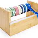 ZAVOOS Wood Masking Tape Dispenser, Multi Roll Washi Tape Cutter Holder with 1 Inch Core for Gift Wrapping, Desktop Craft Tapes Storage Organizer for Office, Home, School