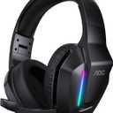 AOC Wired Gaming Headset, Surround Sound Headphones for Xbox Series X|S PS5 PC Switch, Noise Canceling Over-Ear Gaming Mic, RGB Lights, 50mm Drivers, 3.5mm Jack, Black