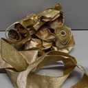 Christmas Tree Topper Bow - Bow: 11" sq. - Tails: 3 Yards Long Each - Velvet Glitter Champange