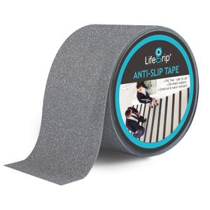 Lifegrip Anti Slip Traction Tape, 4 Inch x 38 Foot - Best Grip, Friction, Abrasive Adhesive for Stairs, Tread Step, Indoor, Outdoor, Grey (4" X 38')