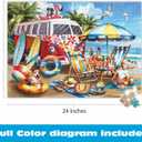 Buffalo Games – Dog Days of Summer by Tom Wood 750 Piece Jigsaw Puzzle for Adults – Precision-Cut Pieces, Beautiful Artwork, and Hours of Relaxing Fun - Relaxing Beach Day with The Family Pet