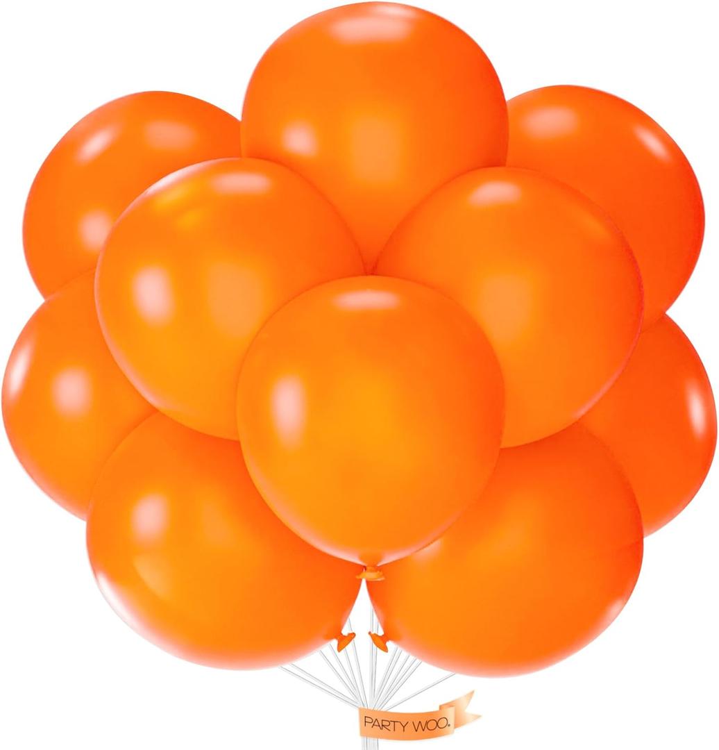 PartyWoo Orange Balloons 18 Inch Large Big Jumbo Giant Fall Tangerine Latex Helium Balloons for Thanksgiving Halloween Wedding Baby Shower Birthday Graduation Party Decorations Orange-Y9 