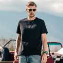 230G Heavyweight Smooth Short-Sleeved T-Shirt Men's New Summer Letter Embroidered Bottoming Shirt T-Shirt Black (XL)