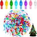Riakrum 270 Pieces Ceramic Christmas Tree Bulb Christmas Tree Replacement Lights Assorted Colors Plastic Ornaments Bulbs Ornaments for Decorations