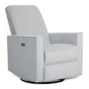 Evolur Harlow Upholstered Power Glider Recliner with USB Charging Rocking & 275 Swivel with Smooth Glide Greenguard Gold & FSC Certified Modern Nursery and Living Room Chair in Grey