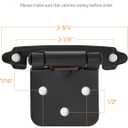 Ravinte 10 Pack (5 Pairs) 1/2" Overlay Cabinet Hinges, Self-Closing Semi-Concealed Face Mount, Matte Black Decorative Hardware with Door Bumpers for Kitchen & Cupboard Doors