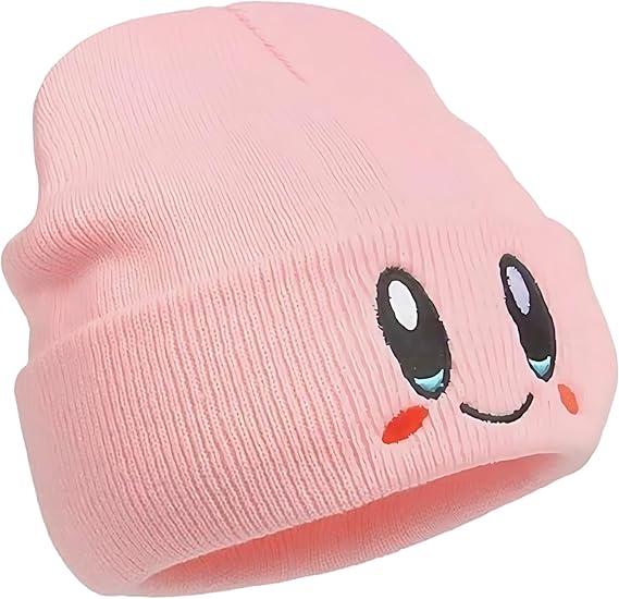 Kirby Beanie Adult Size Anime Hat Accessory Kawaii, Medium-Large (100% Acrylic, Pink)
