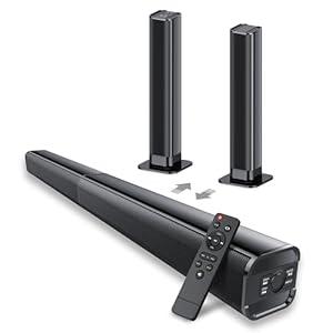 Sound Bar, 80W Sound Bar for Smart TV, Bluetooth 5.3 Soundbar, 2 in 1 Detachable Home Speaker Bass Effect