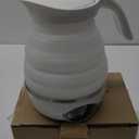 Collapsible Electric Travel Kettle, Portable Foldable Kettle for Boiling Water, Small Electric Kettles, Food-grade BPA Free Silicone, Suitable for 110V & 220V Dual Voltage, 850W (Pure White)