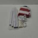 Flag Pole Kit with 3x5 American Flag - Includes 5ft Heavy Duty Tangle Free Flagpole,Embroidered 3X5 US Flag,Aluminum Mount Holder Bracket,Metal Flagpoles for Outside House,Porch,Outdoor - White