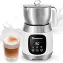 Maestri House Milk Frother, Variable Temp and Froth Thickness DualFro 600 Milk Frother Steamer, 21OZ Smart Touch Control Milk Warmer, Dishwasher Safe, Memory Function for Latte&Hot Chocolate (White)