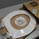 Mayfair Cassel Slow Close Toilet Seat, Easy Clean, Non Slip Premium Wood Seat, Easy Install, Made in USA, Round, White