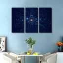 Digital Age Wall Art for Living Room Electronic PC Office Wall Decor 3 Piece Canvas Prints Technology Digital Art Modern Artwork House Decoration for Bedroom Bathroom Framed Ready to Hang (24"Wx36"H)