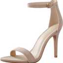Ankis High Heels for Women 4 Inches, Black Nude Gold Stiletto Heels Open Toe Ankle Strap Heeled Sandals for Dressy Wedding Party (9)