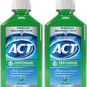 ACT Restoring Anticavity Fluoride Mouthwash with Zero Alcohol, Repairs Enamel & Strengthens Teeth, Mint Burst, 33.8 fl. oz., 2 pk