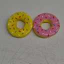 Leitee 2 Pieces 5.3 Inch Assorted Donut Dog Chew Toy with Squeakers Rubber Dog Toy Pink Yellow Black for Interactive Play Small to Medium Dogs Puppy Aggressive Chewers, Yellow and Pink