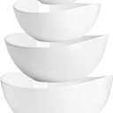 Sweese Porcelain Serving Bowls Set, 10-42 oz, Versatile for Salad, Soup, Snacks, Microwave Dishwasher Safe, White