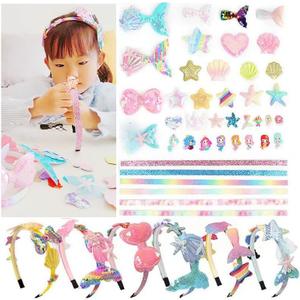 6 Hair Bands 36 Accessories DIY Headband Making Kit for Girls Ages 5-12 Gift Creative Activity