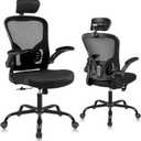 Flysky Ergonomic Office Desk Chair Breathable Mesh Swivel Computer Chair, Lumbar Back Support Task Chair, Office Chairs with Headrest and Flip-up Arms, Adjustable Height Executive Rolling Chair