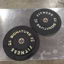 Signature Fitness Color Coded 2" Olympic Bumper Plate Weight Plates with Steel Hub - 100% Virgin Rubber, SF-CLR10P, Set of 2