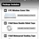 Temporary Car Window Cover for Broken Glass, 78.7x39.4 in Waterproof Plastic Film & Fix Tools for Broken Car Window Emergency Repairs, Auto Glass Temporary Replacement Kit with Double-Sided Tape