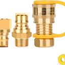 3/4 Propane Quick Connect Fittings-3PCS Natural Gas Quick Disconnect Adapter for Grill, Fire Pit, Heater