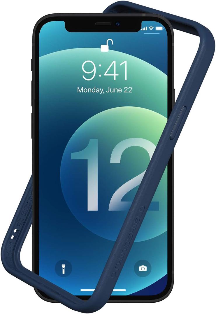RhinoShield Bumper Case Compatible with [iPhone 12/12 Pro] | CrashGuard NX - Shock Absorbent Slim Design Protective Cover 3.5M / 11ft Drop Protection - Navy Blue