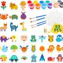 Glintoper 30 Wooden Magnet Painting Craft Kit, Paint Your Own Easter Art and Craft Supplies, Basket Stuffers Party Favors for Boys Girls, Classroom Prize Goodie Bag Gifts