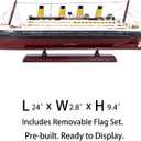 Titanic 24inch Wooden Ship Model Home Decor Pre-Built Cruise Ship Gift Nautical Sailboat Decor