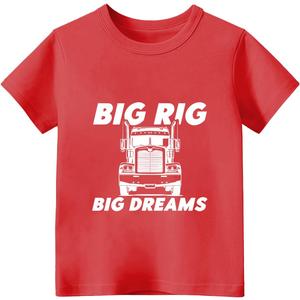 Habudda Car Shirts 2T 3T 4T Toddler Boy Clothes Truck Graphic Tees Little Kids Summer Short Sleeve Cotton Tops 2-8T (Red)
