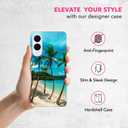 for Samsung Galaxy S25 Edge 5G, Samsung S25 Edge Case - Tropical Beach Palm Tree Design Printed Cute, Sleek Hardshell Protective Designer Phone Back Case for Samsung S25 Edge White